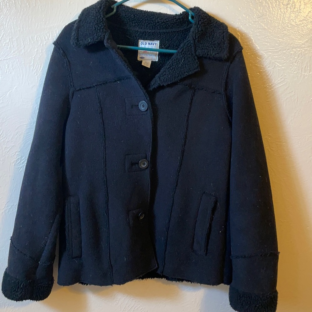 Old Navy Black button Up Thick Jacket